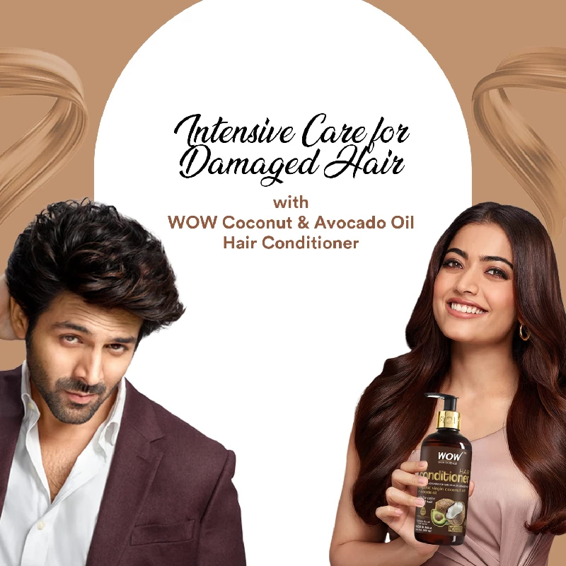 WOW Skin Science Coconut & Avocado Oil No Parabens & Sulphate Hair Conditioner, 300 ml-2.webp